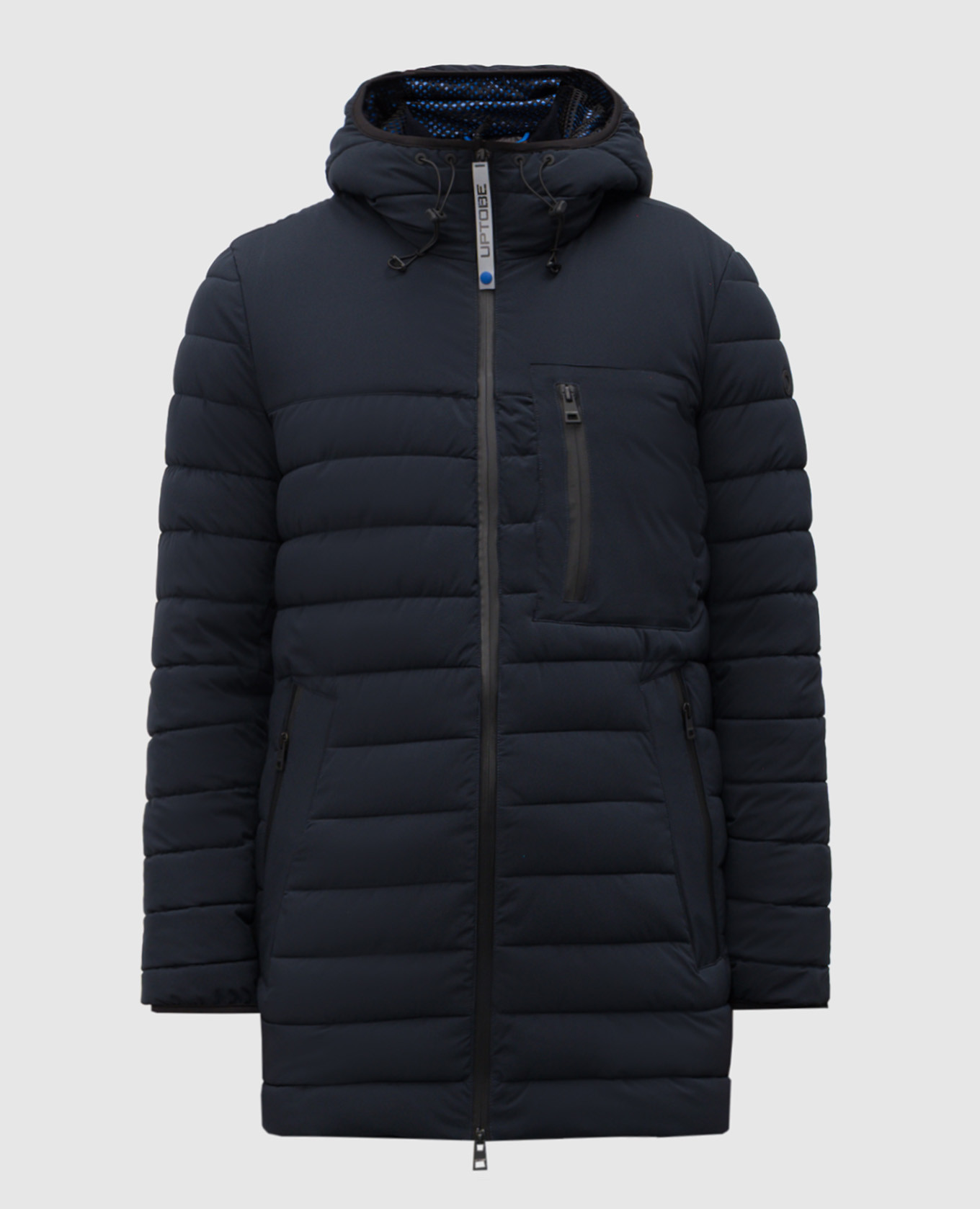 

Blue quilted jacket with logo UP TO BE