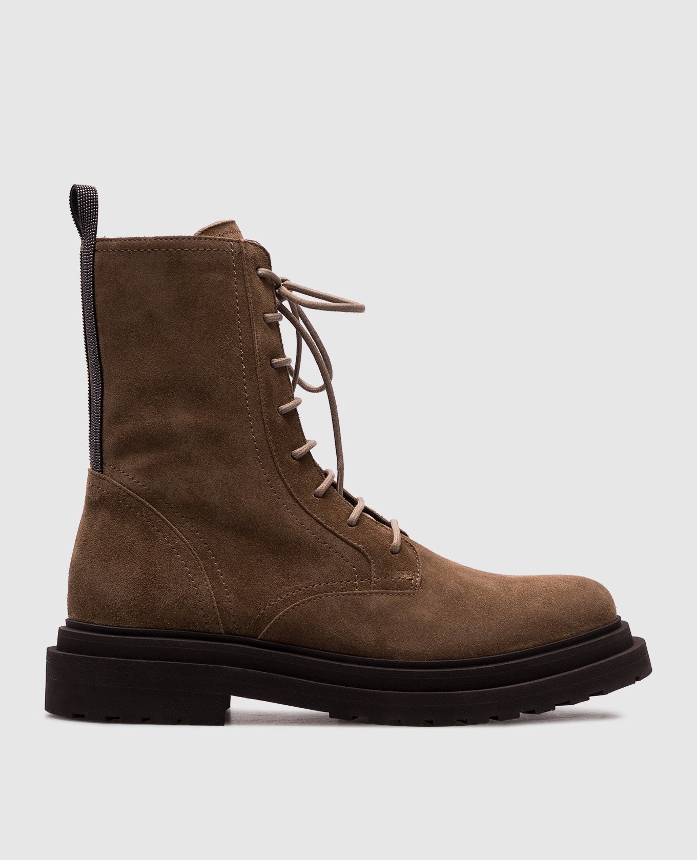 

Brown suede boots with monil chain Brunello Cucinelli