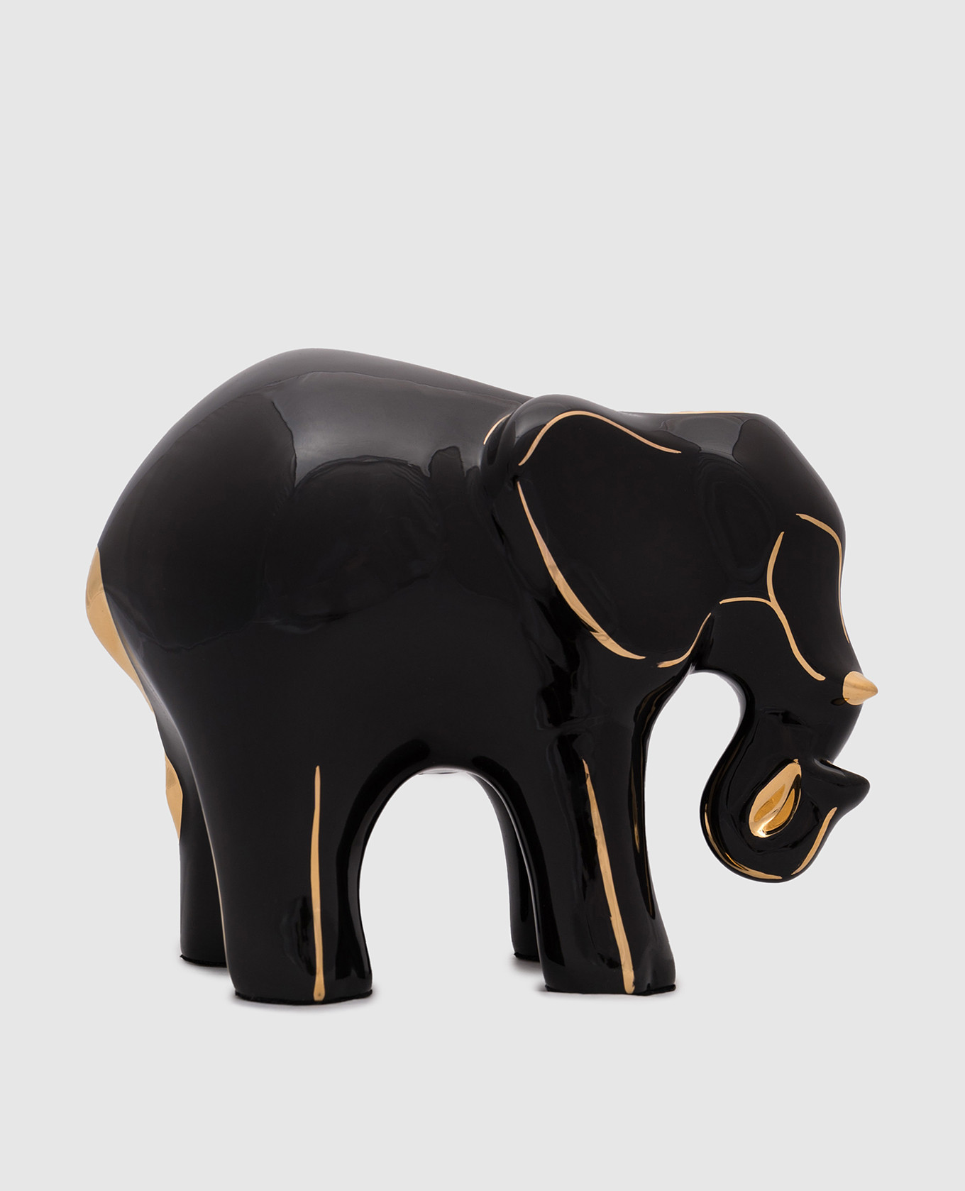 Black porcelain elephant black shiny stefano ricci