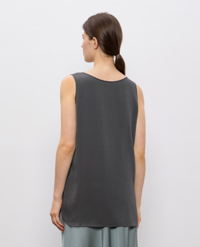 Allude Gray silk top 25584002