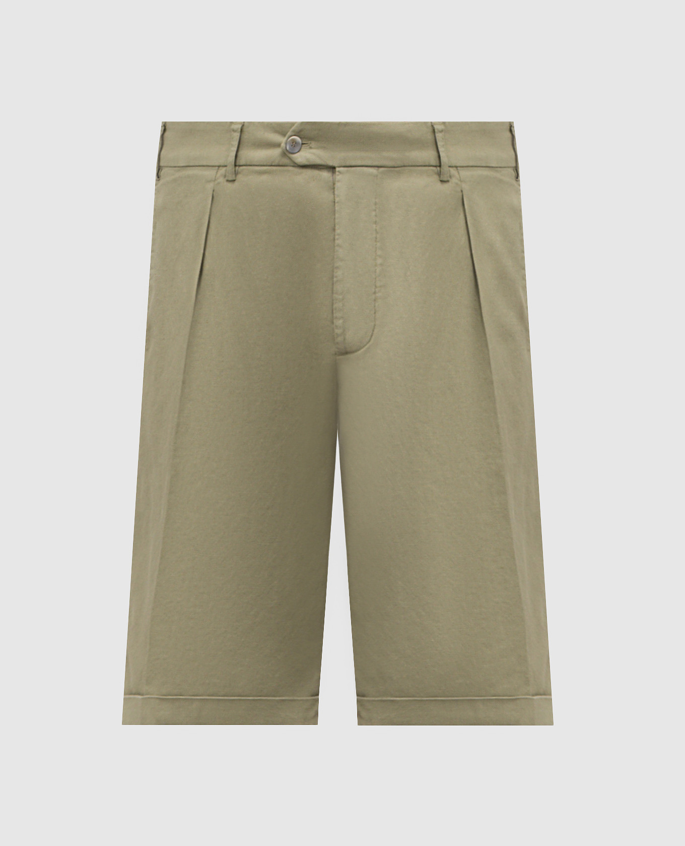 

Green linen shorts CAPOBIANCO