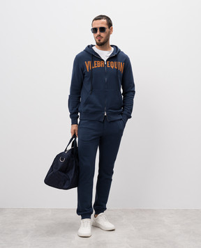 Vilebrequin Blue sports jacket with logo embroidery MRZH2P88