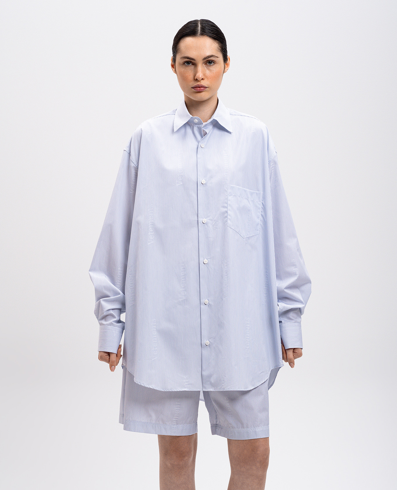 White striped shirt with logo Vetements 3