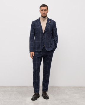 Exibit Blue checked wool jacket GCD33865