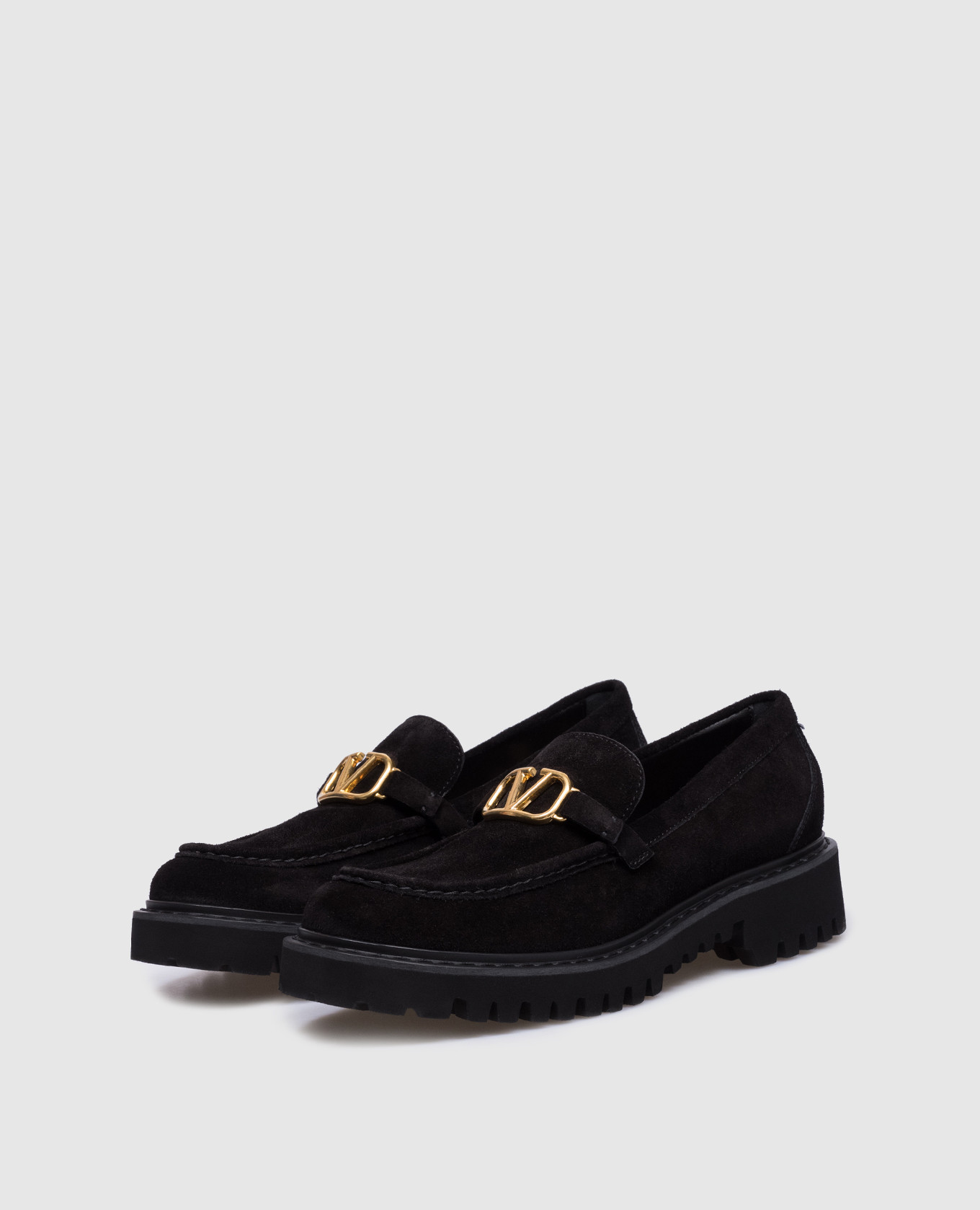 

Black suede loafers with VLogo logo Valentino