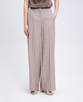 Peserico Beige checked wool pants A0456906413