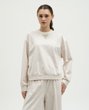 Peserico Beige sweatshirt with monil chain S12512J02379A
