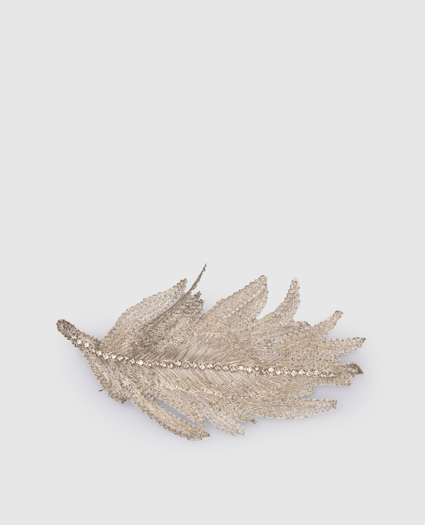 

Golden hair pin in the form of a leaf with crystals Colette Malouf, Золотистый
