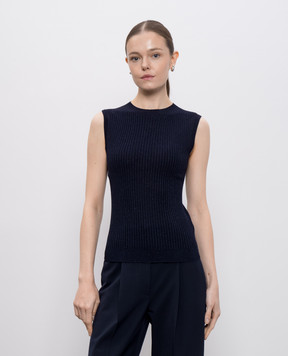 Peserico Blue ribbed top with lurex A98191F1809287