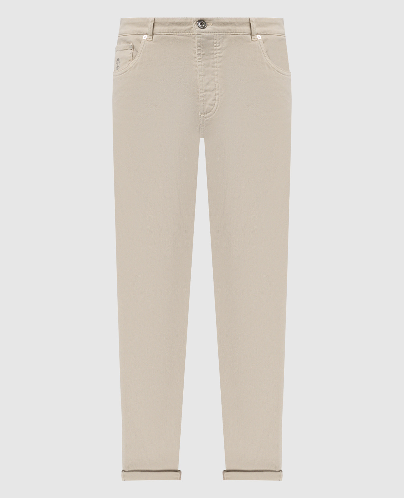 

Beige jeans with logo patch Brunello Cucinelli