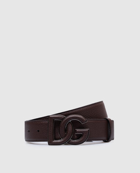 Dolce&Gabbana Brown leather belt with logo BC4675AT489
