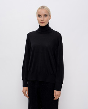 BOBOUTIC Black cashmere and silk turtleneck 4301BIS