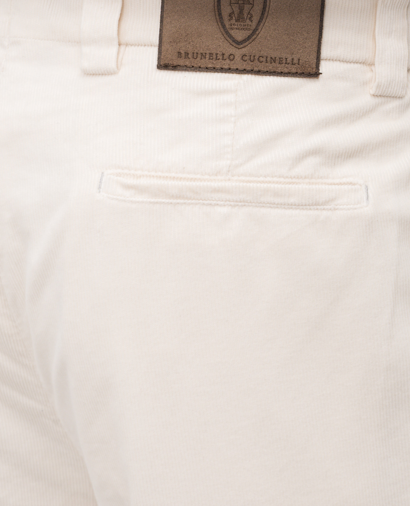 Beige corduroy pants with logo Brunello Cucinelli 5