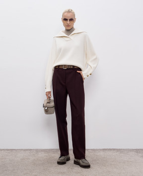 Brunello Cucinelli Beige wool, cashmere and silk sweater M16725102