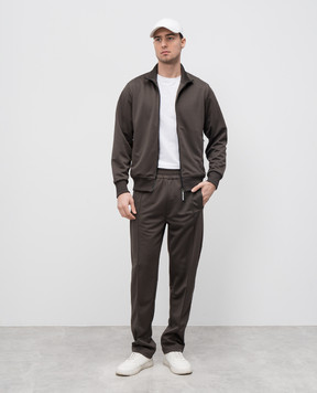 Palm Angels Grey sweatpants with logo print PMCJ048S25FAB001