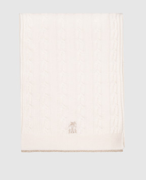 Brunello Cucinelli Children's white cashmere scarf B12M16569B