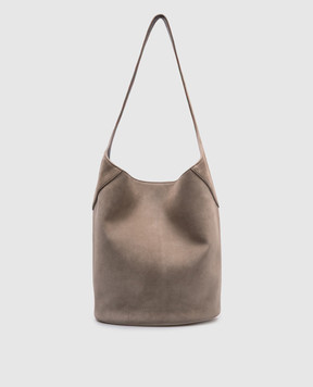 Brunello Cucinelli Beige suede tote bag with monil chain MBSUD2751P