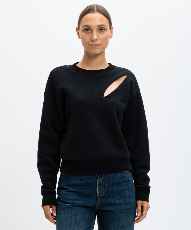 Alexander McQueen - Black sweatshirt with a figured neckline