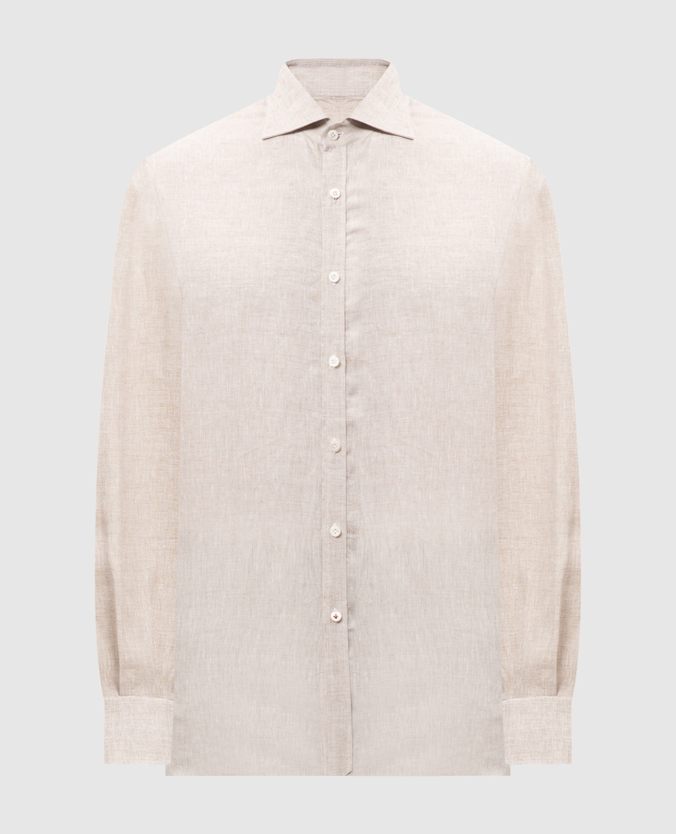 Beige linen shirt isaia