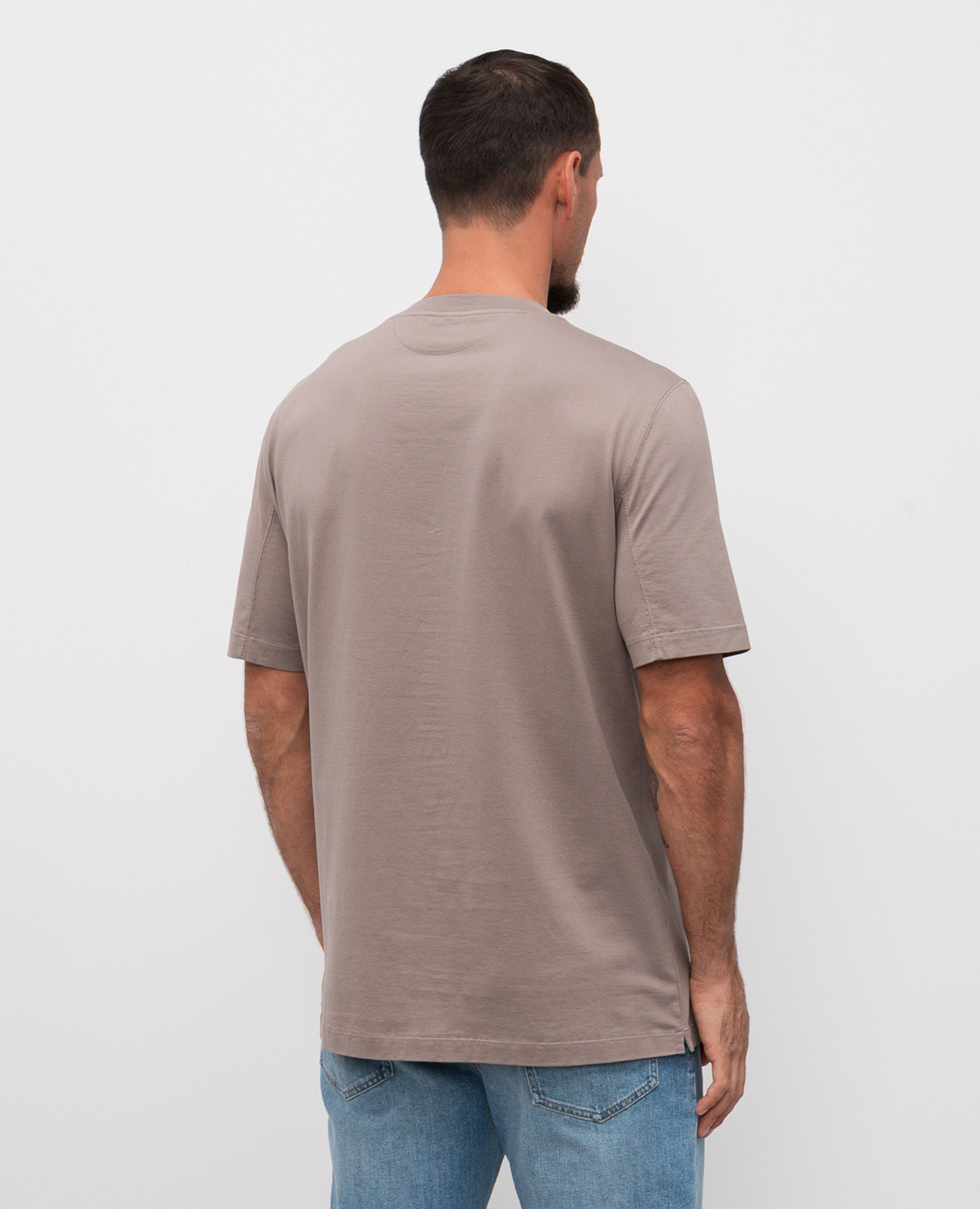 

Beige T-shirt with print Brunello Cucinelli