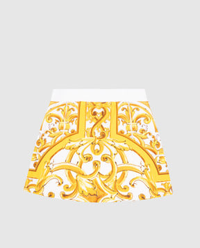 Dolce&Gabbana Children's white skirt in Majolica print L5JIA4II7DJ812+