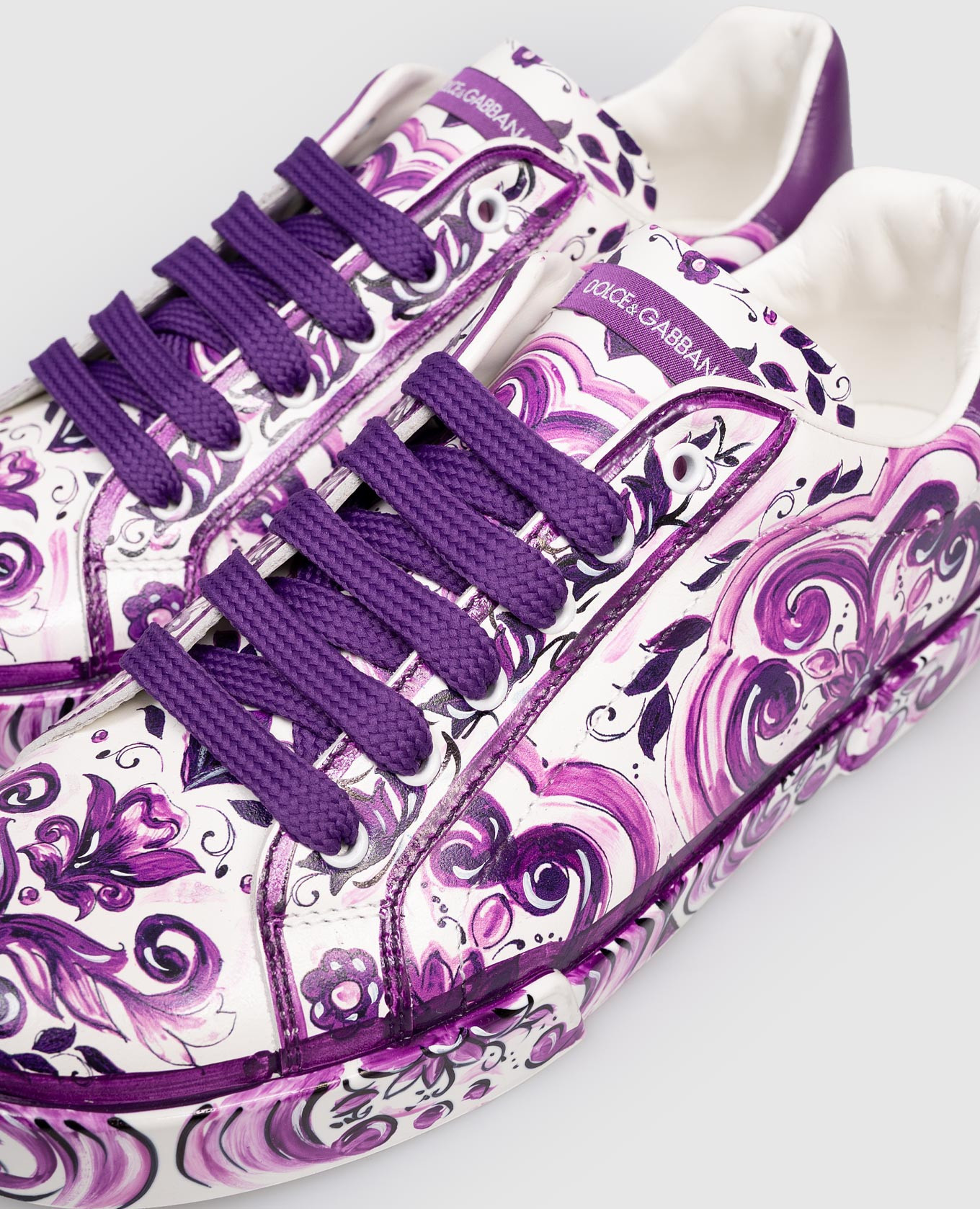 Children's leather sneakers with Majolica print Dolce&Gabbana 5
