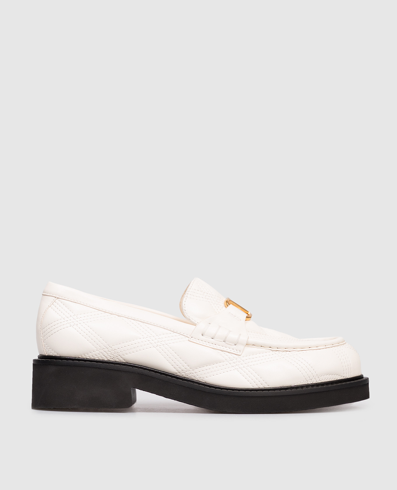 White leather loafers with VLogo emblem Valentino