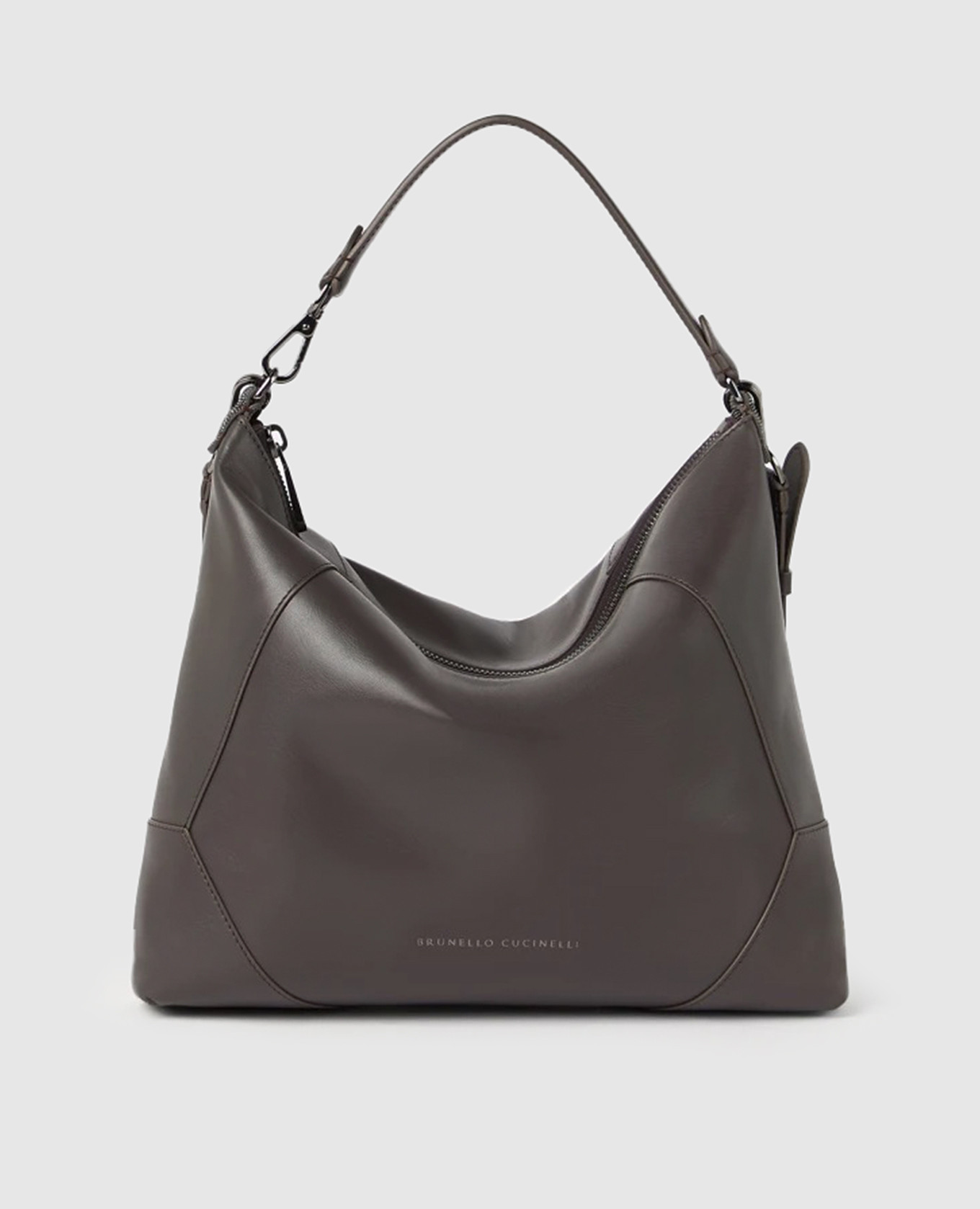 

Brown leather BC Duo bag with logo Brunello Cucinelli