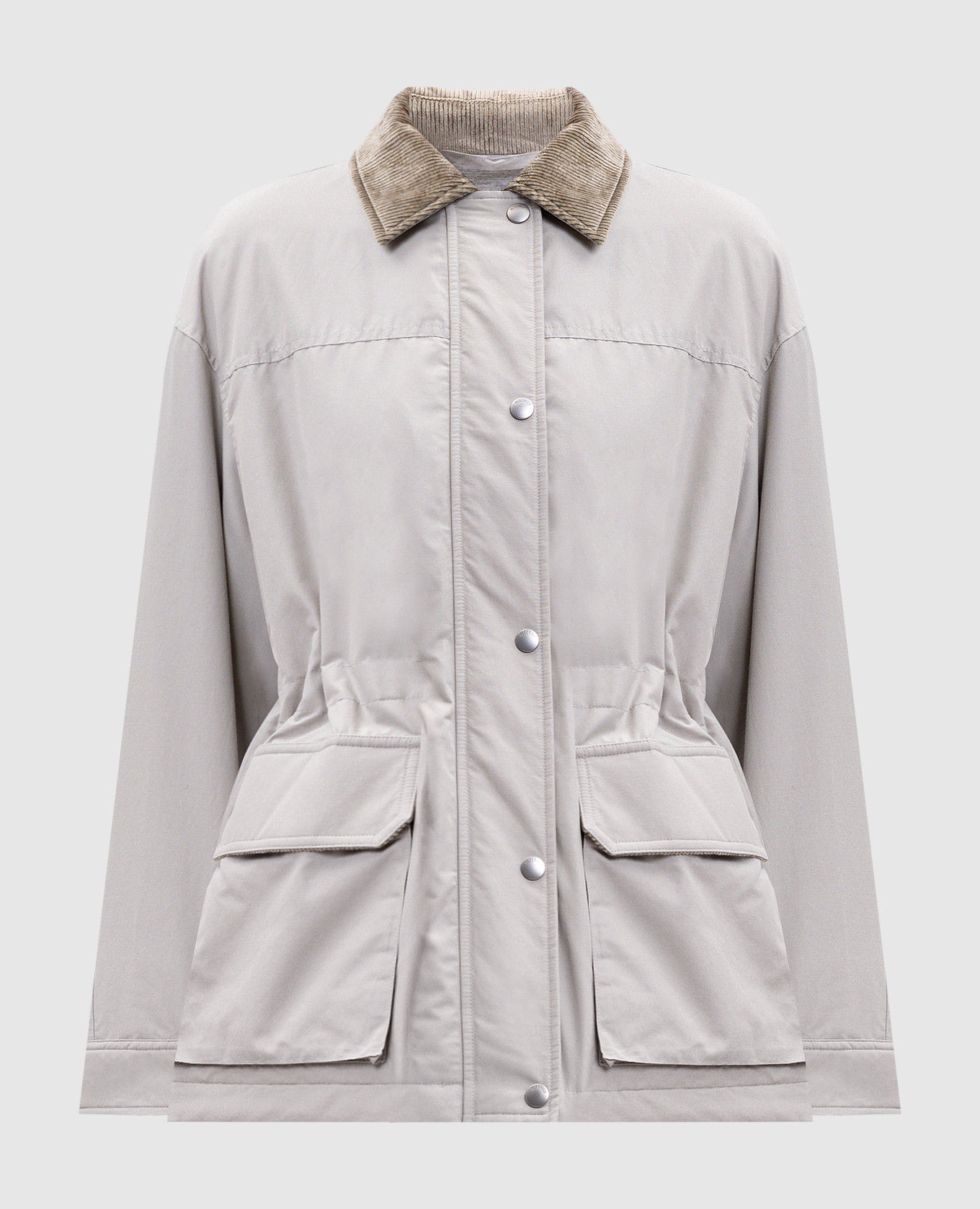 

Khaki jacket with brand patch Peserico