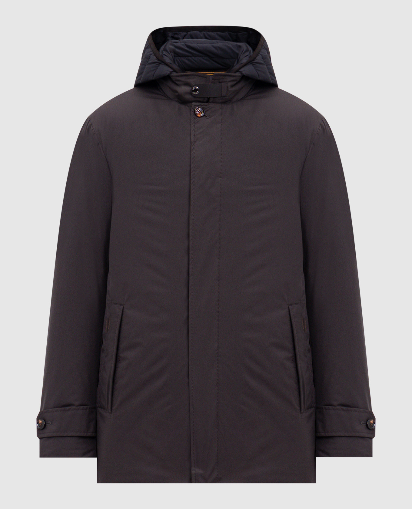 

RAFFAELLO brown down jacket with logo MooRER