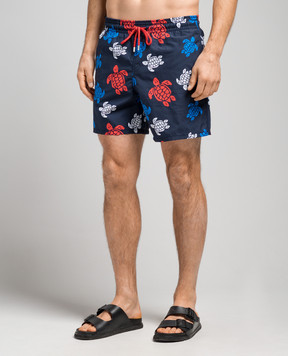 Vilebrequin Tortues Multicolores Blue Swim Shorts MOOAB136