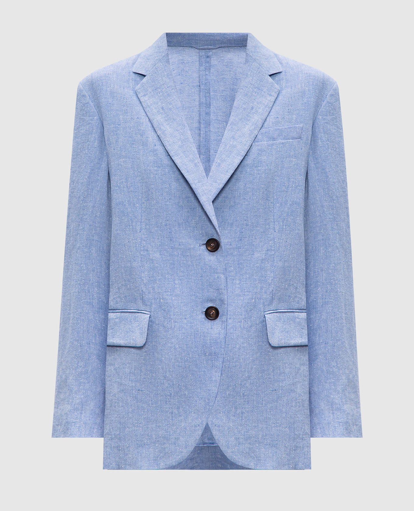 Blue linen jacket with lurex Brunello Cucinelli