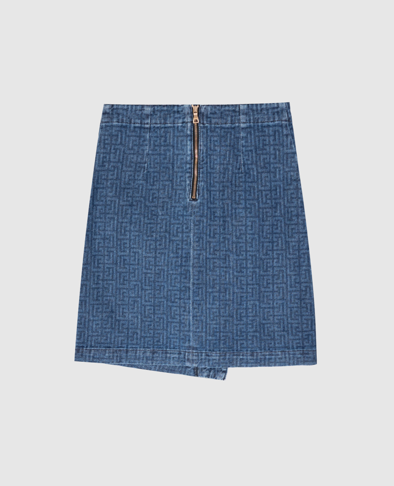 

Children's blue denim skirt with branded print Balmain