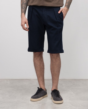 CAPOBIANCO Blue linen shorts 18M857PI01