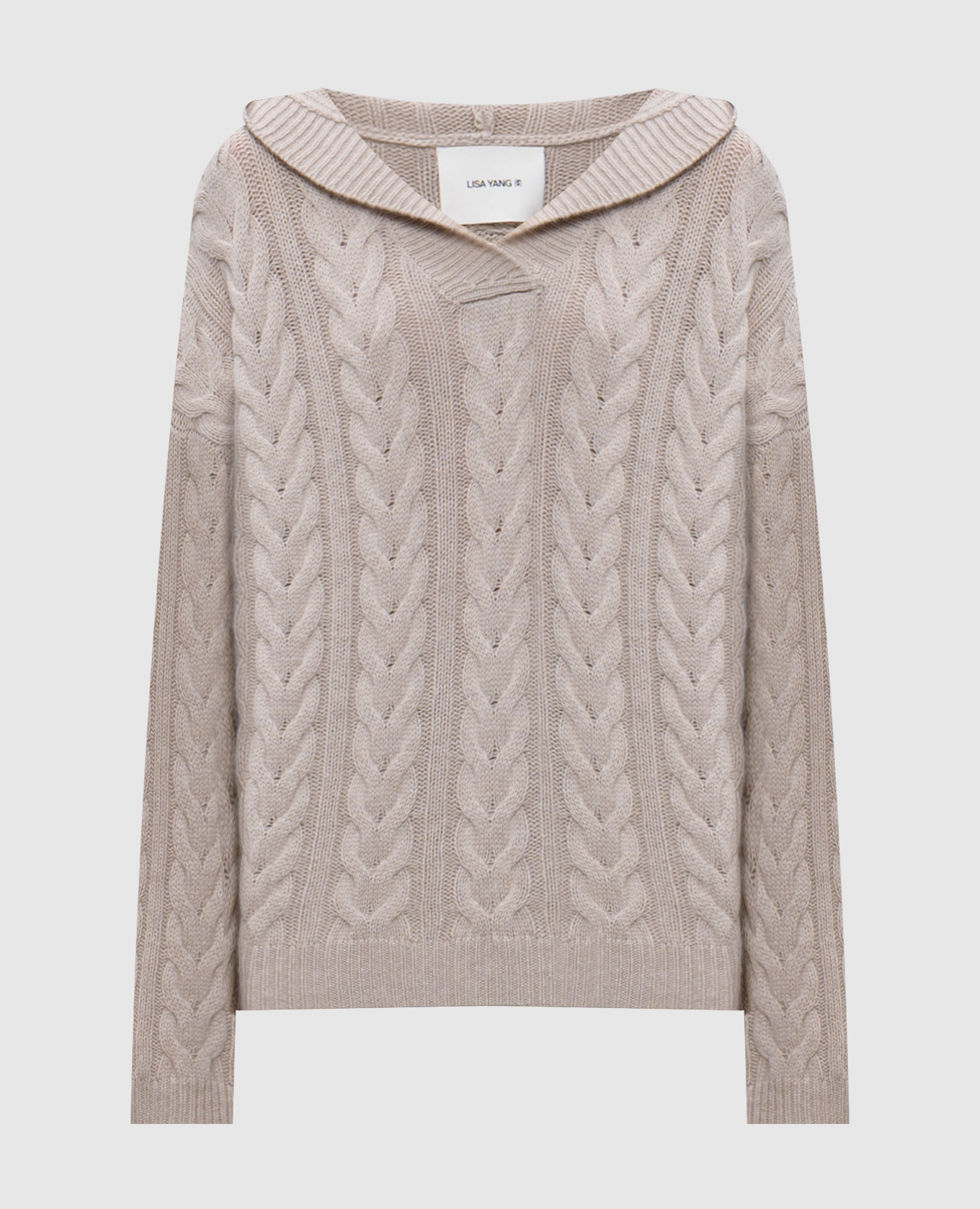 

Beige cashmere Connie hoodie LISA YANG