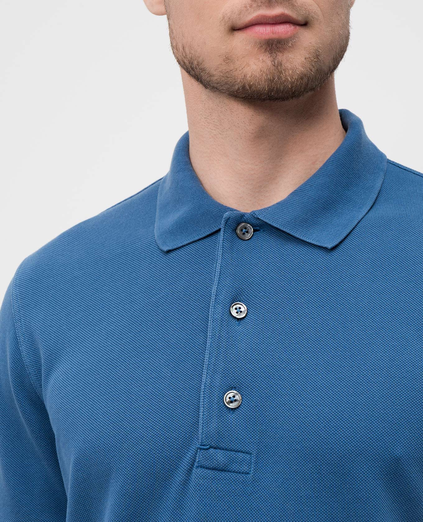 Blue polo with embroidered monogram logo Tom Ford 5