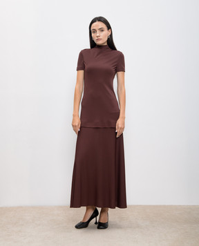 Jil Sander Brown dress with layering effect J04CT0111J65016