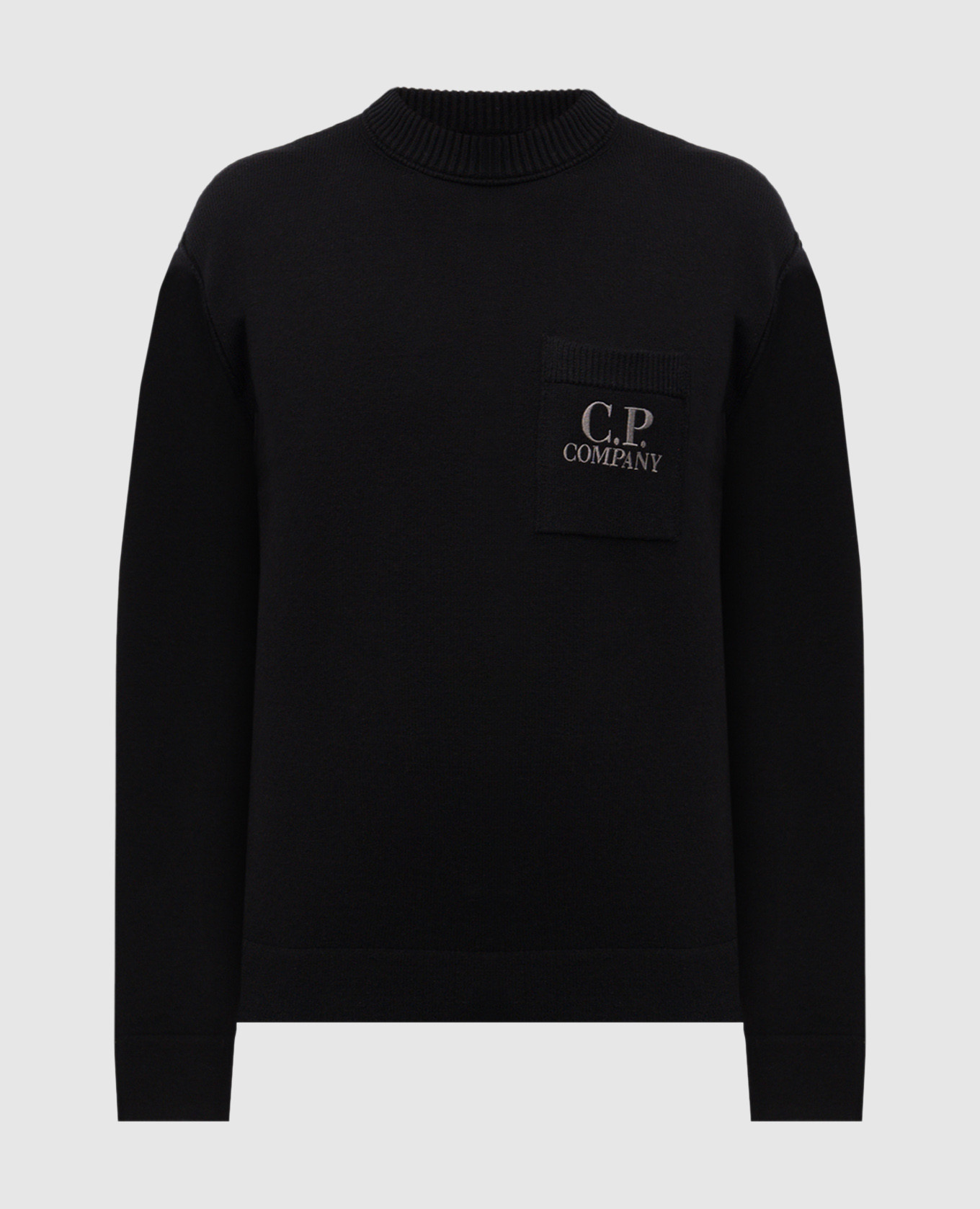 Black sweater with logo embroidery C.P. Company