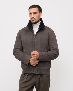 Cashmere&Whiskey Gray suede jacket 232691S964419