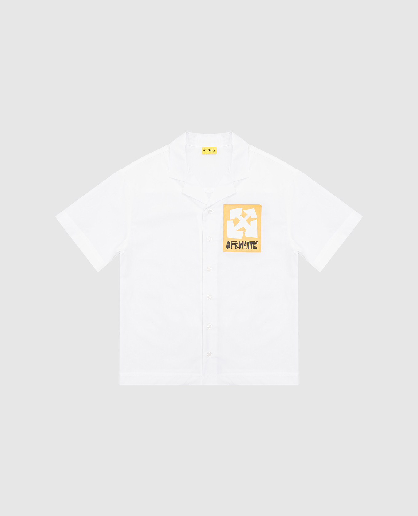 Children&#39;s white shirt with logo patch Off-White
