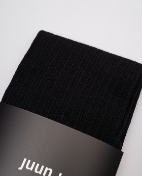 Juun.j Black wool socks with logo embroidery JW51KTW025