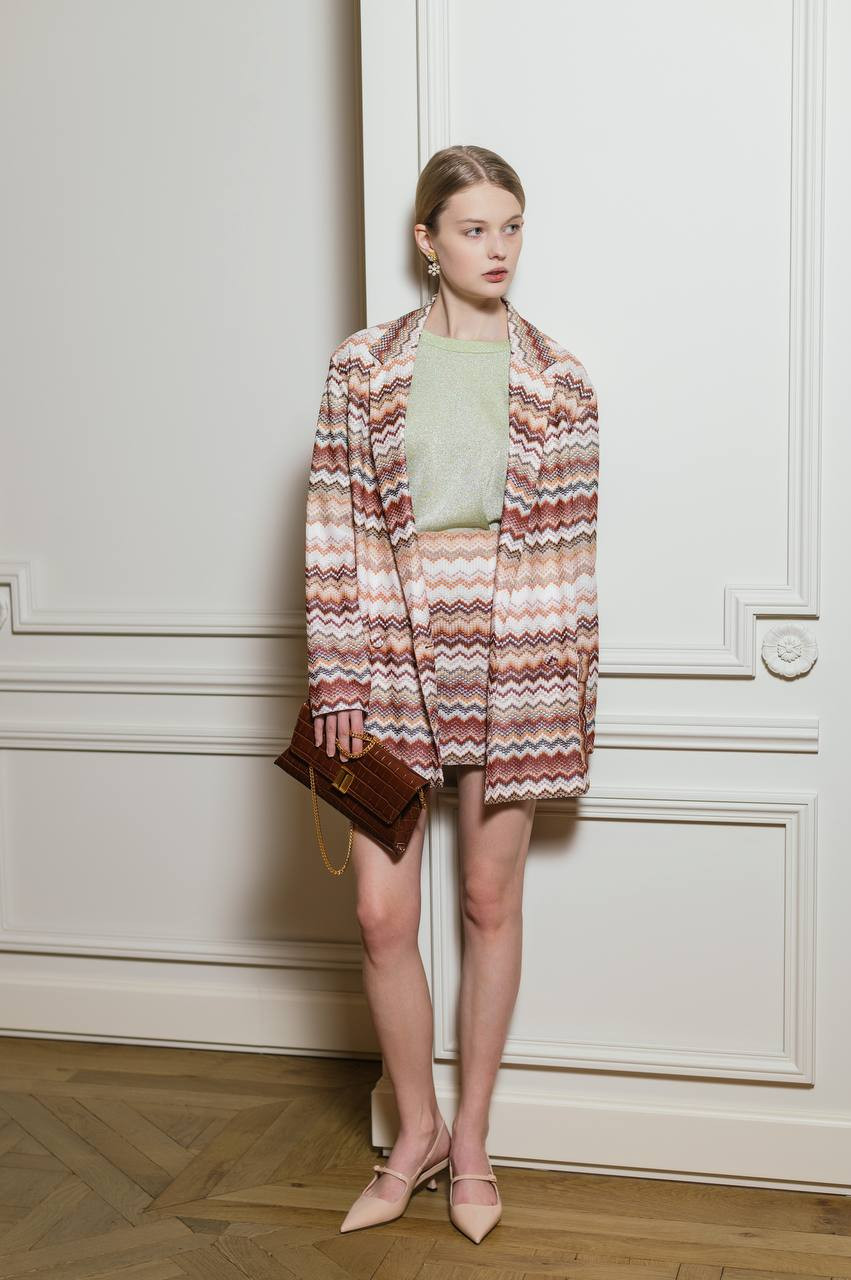 

Brown patterned mini skirt with lurex Missoni
