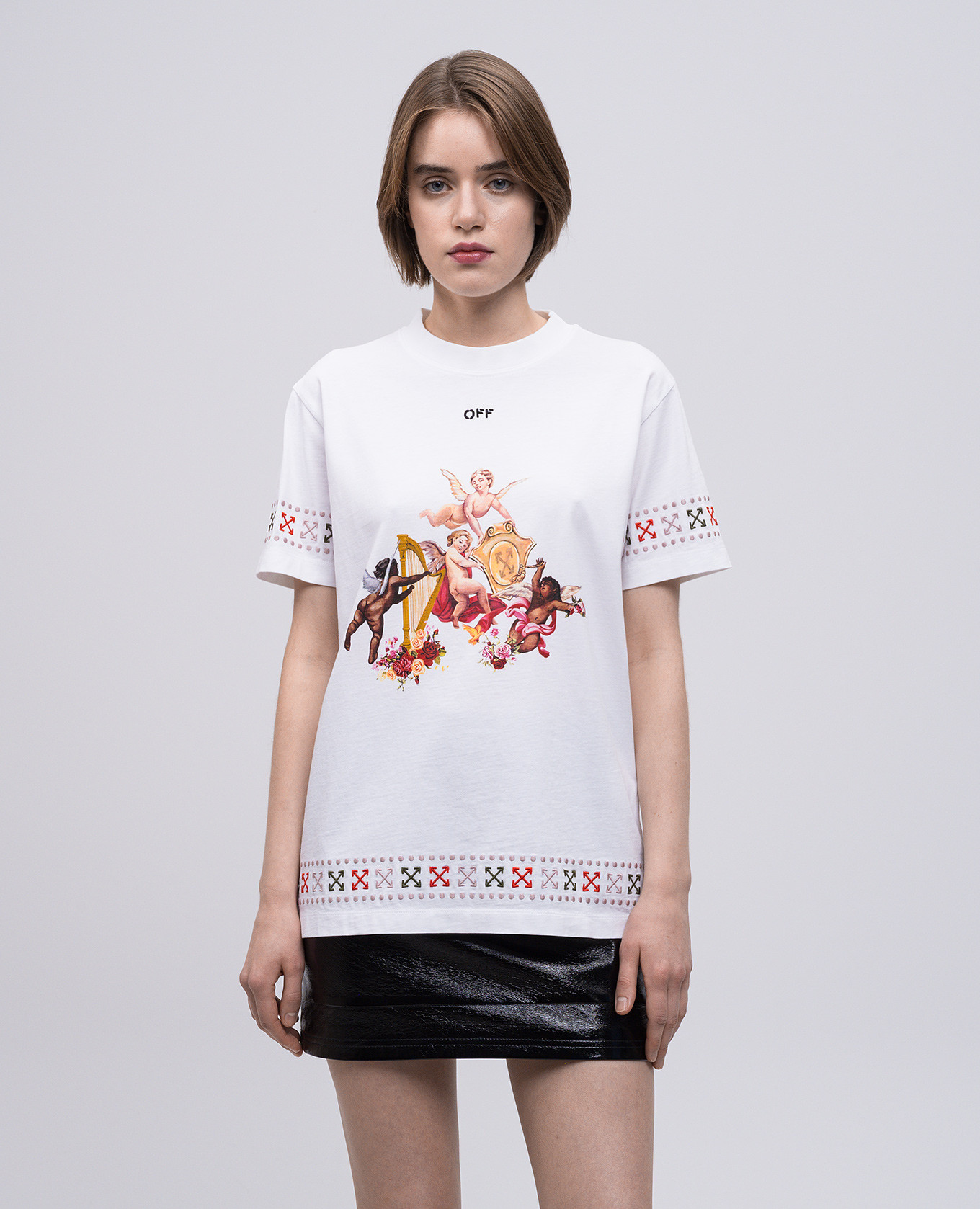 White T-shirt with embroidered emblem Off-White 3