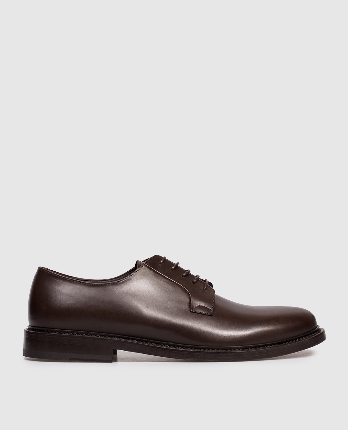 Brown leather derby shoes Peserico