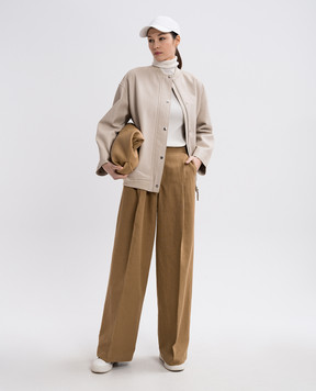 Yves Salomon Brown linen pants 25EYP037XXCOLI