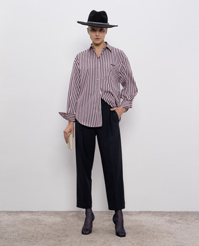 Brunello Cucinelli Striped shirt with monil chain MP601NB206