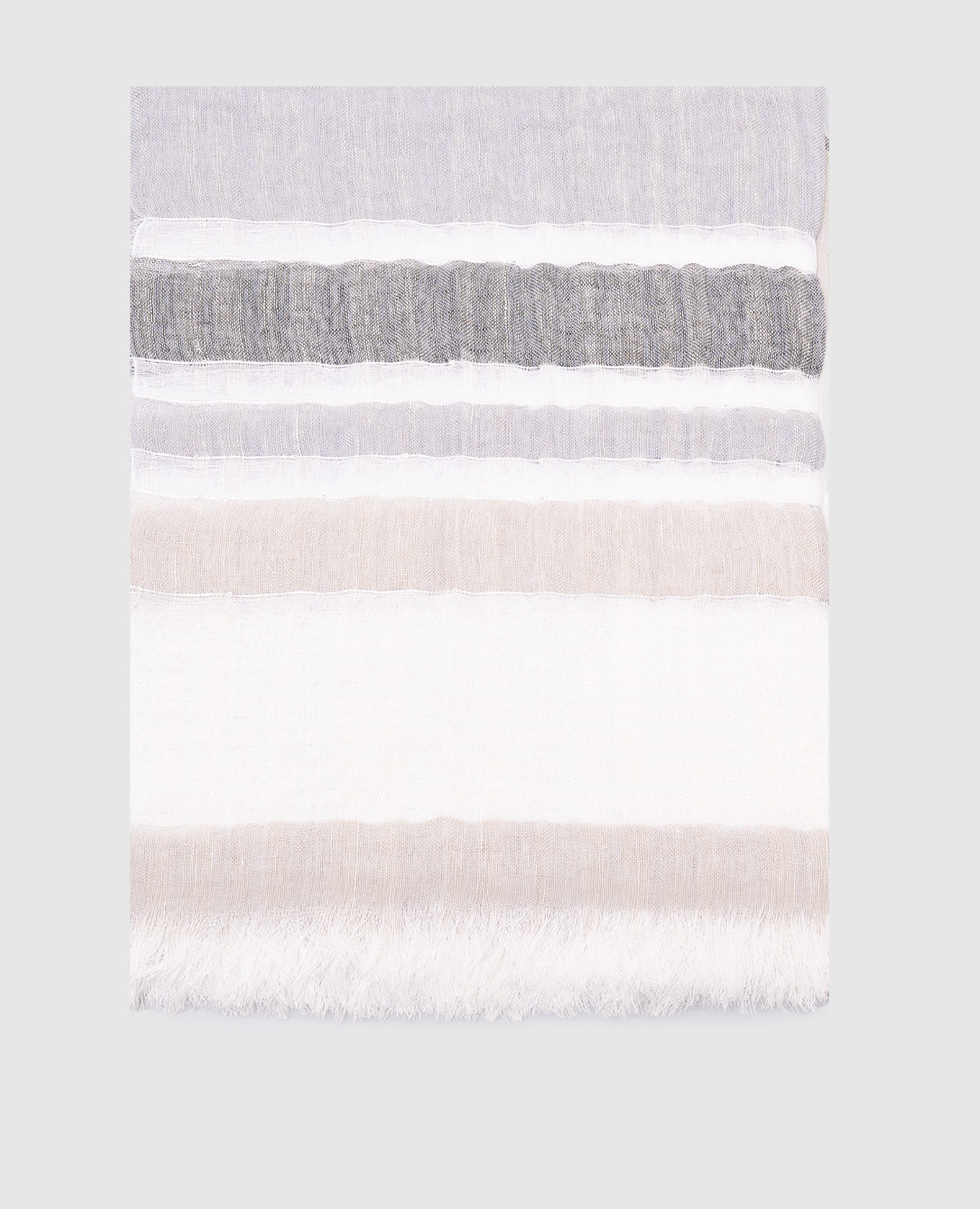 

White striped linen scarf with lurex Peserico