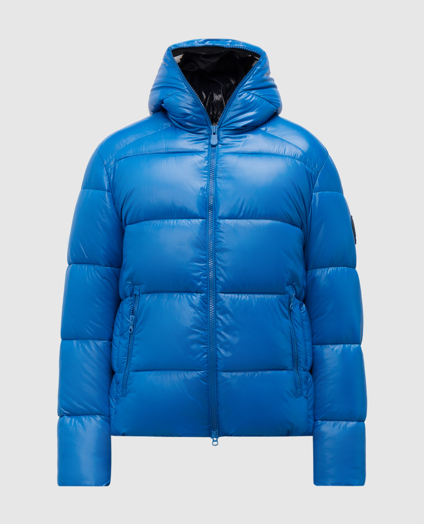 

Blue quilted jacket with logo patch Save the duck