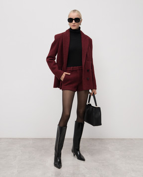 16Arlington Inga burgundy boucle wool shorts TR122AW2502
