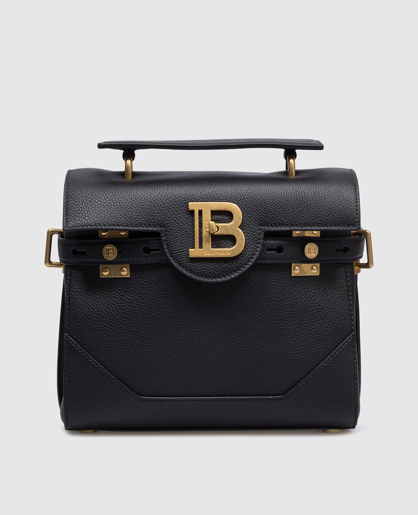 

B-Buzz logo crossbody bag in black leather Balmain, Черный